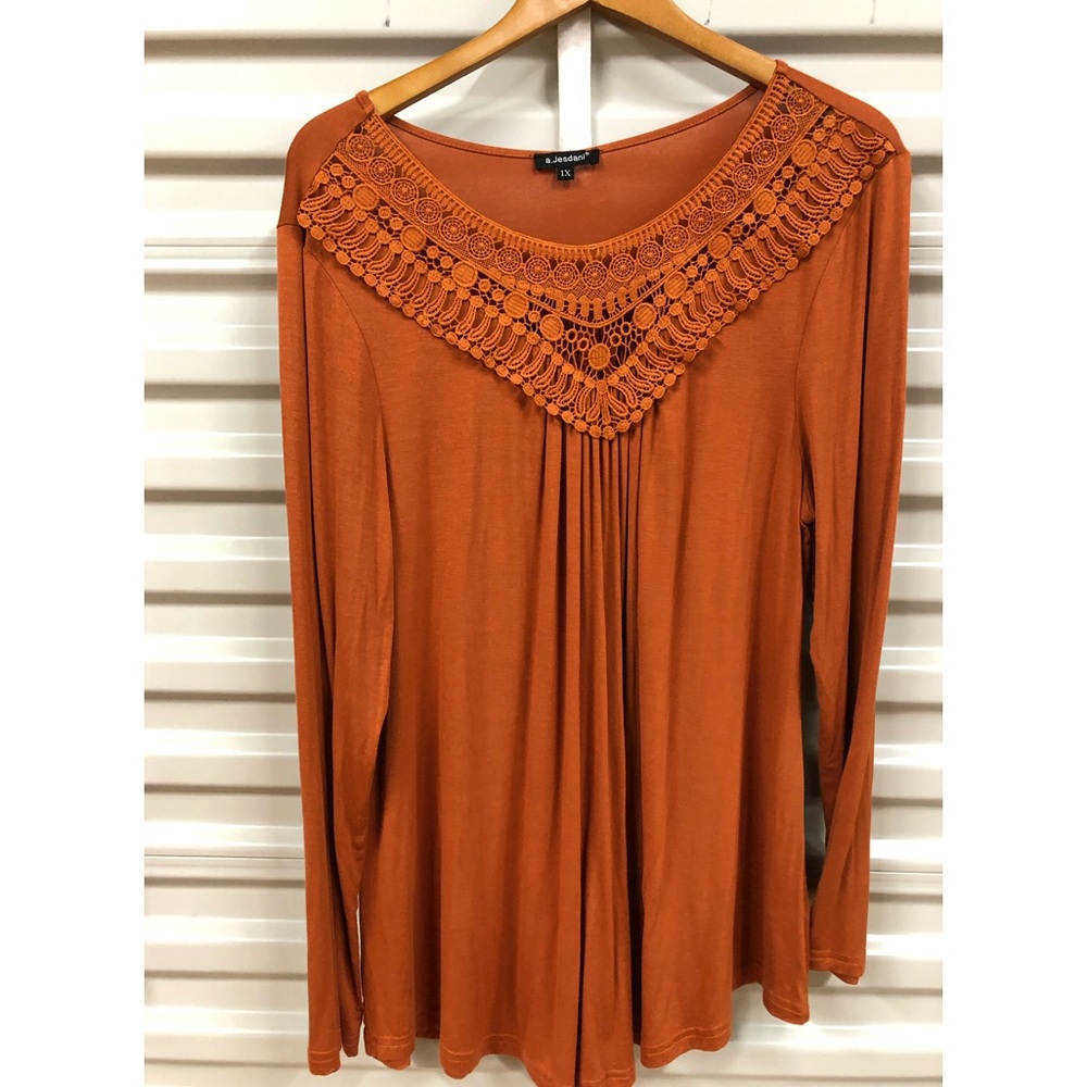 Rust popover blouse top